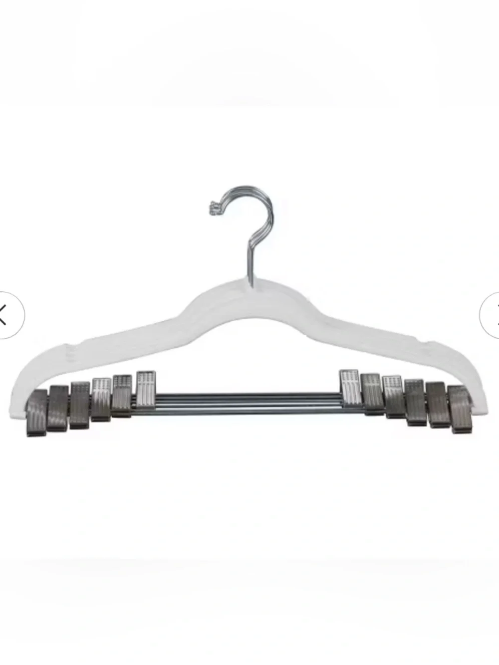 Simplify 12ct Velvet Suit Hanger w/Clips - White 17inches